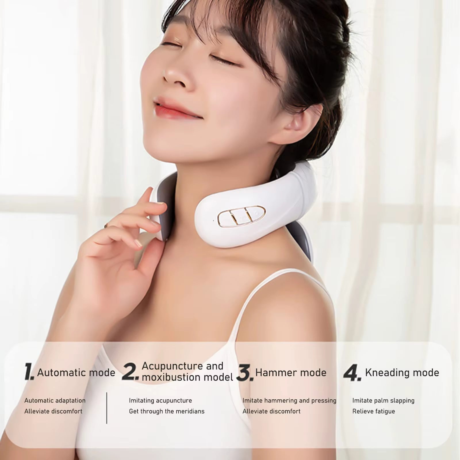 Ergonomic Electric Cervical Massager with Heating Function for Neck and Shoulder Muscle Relaxation and Pain Relief