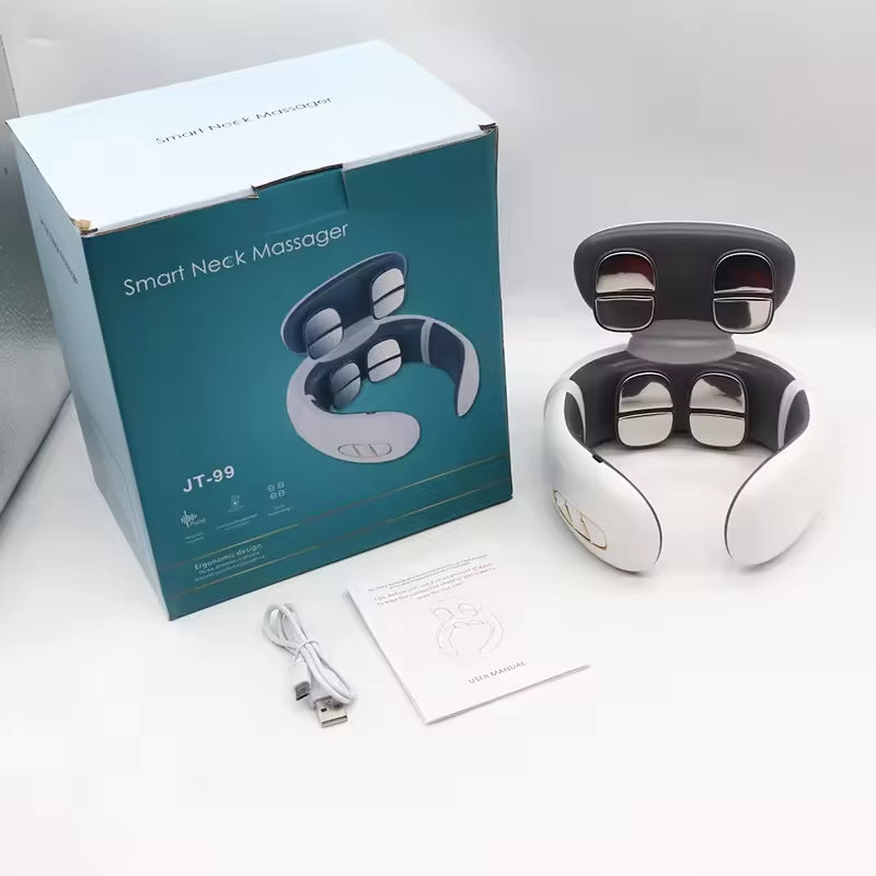 Ergonomic Electric Cervical Massager with Heating Function for Neck and Shoulder Muscle Relaxation and Pain Relief
