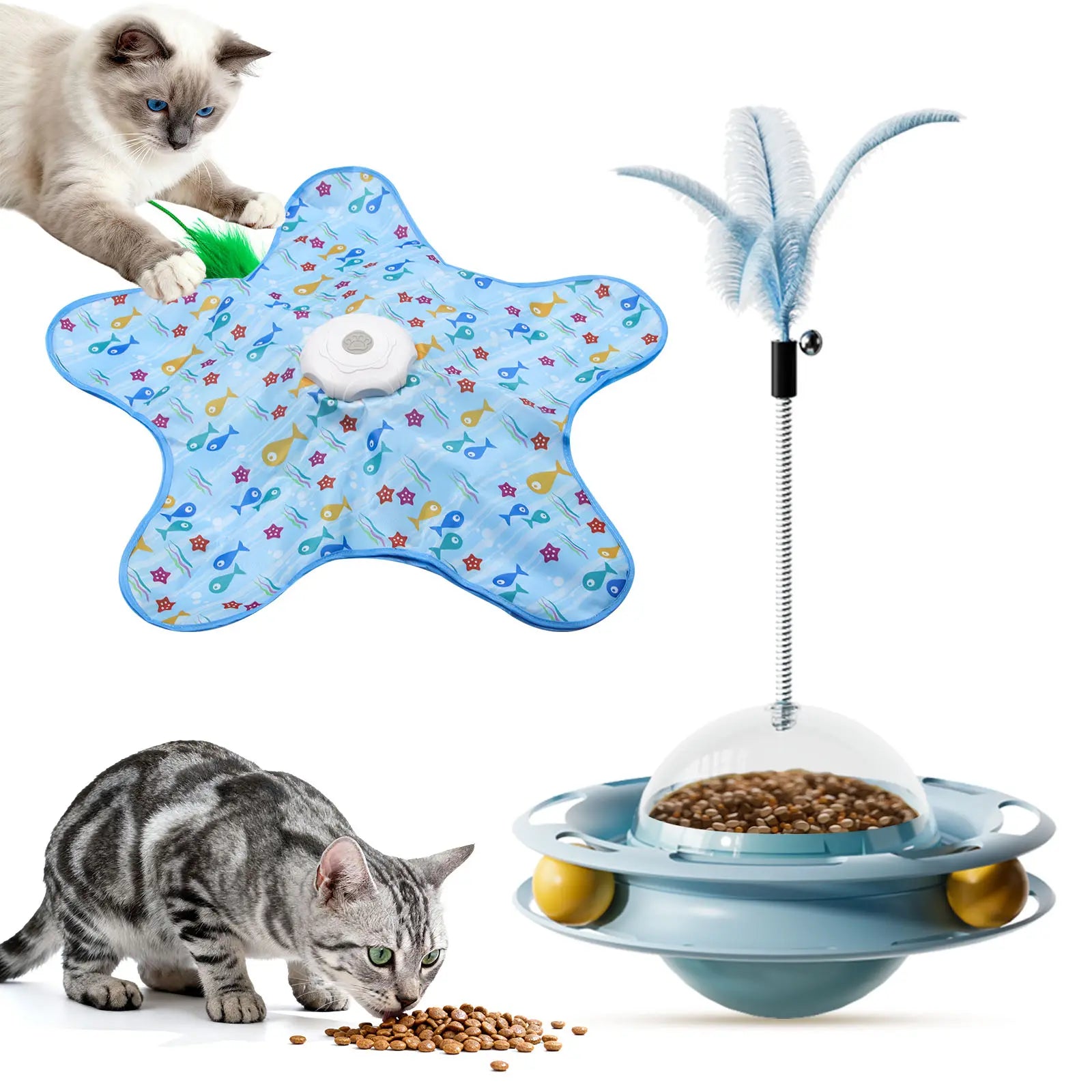 Interactive Unpredicatable Moving Feather Hunting Cat Toy , Hide and Seek Rechargeable Cat Toy for Bored Cat,Automatic Chargeable，Indoor Exercise & Boredom Relief for All Breeds Cats , #Summerwins #Dealsforyoudays