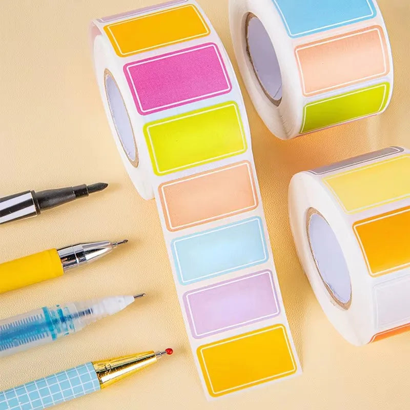 Random Colors 1.5*2.5Cm Colorful Labels Handwritten Stickers Waterproof Self-Adhesive Journaling Stickers Writable Classification Markers Name Tags