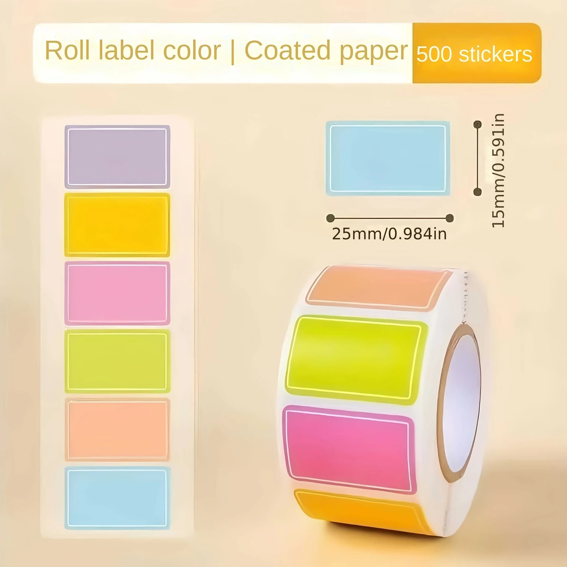 Random Colors 1.5*2.5Cm Colorful Labels Handwritten Stickers Waterproof Self-Adhesive Journaling Stickers Writable Classification Markers Name Tags