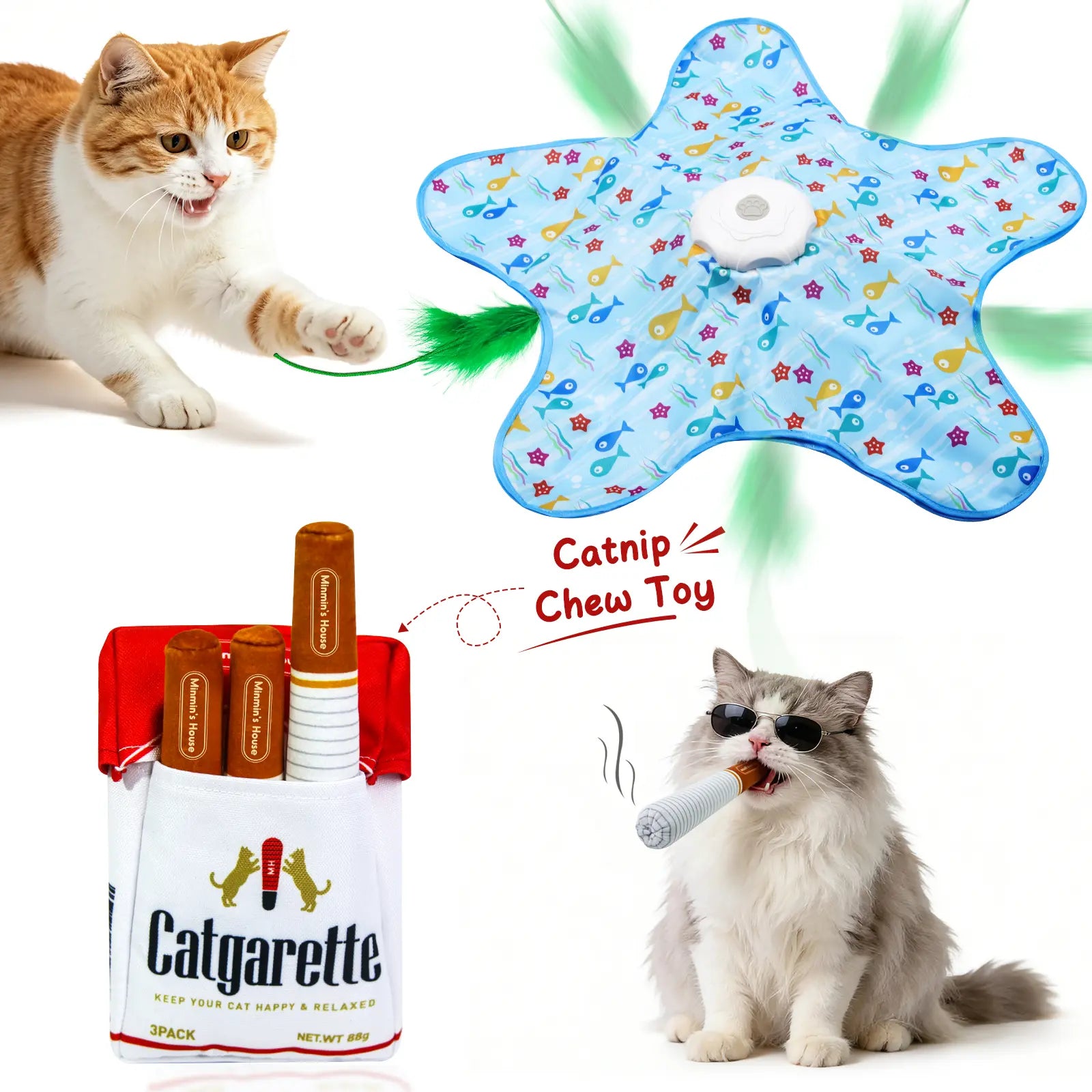 Interactive Unpredicatable Moving Feather Hunting Cat Toy , Hide and Seek Rechargeable Cat Toy for Bored Cat,Automatic Chargeable，Indoor Exercise & Boredom Relief for All Breeds Cats , #Summerwins #Dealsforyoudays