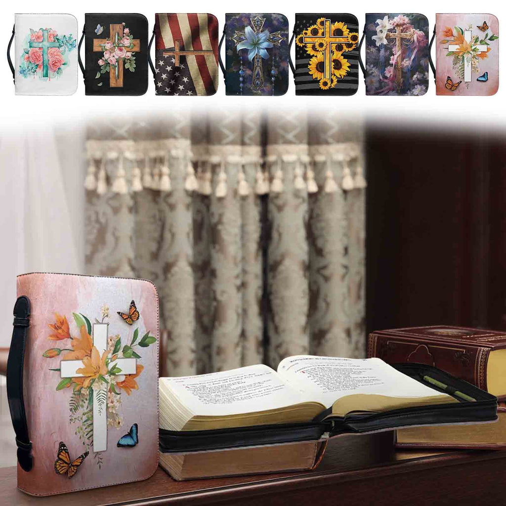 Floral Cross Bible Covers for Women