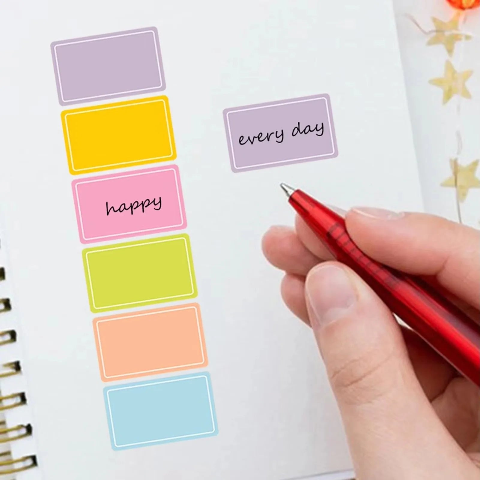 Random Colors 1.5*2.5Cm Colorful Labels Handwritten Stickers Waterproof Self-Adhesive Journaling Stickers Writable Classification Markers Name Tags