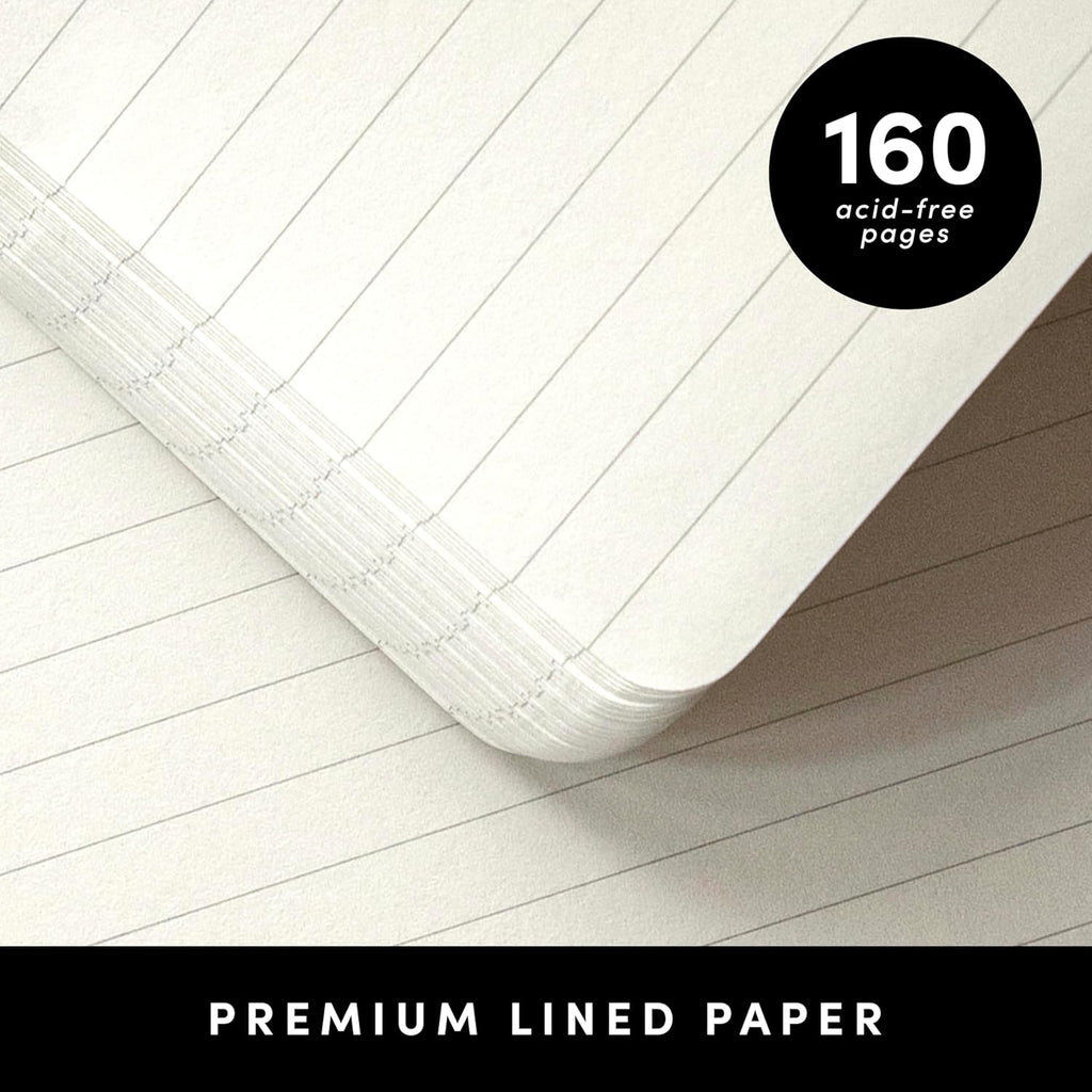 Lined Journal Notebook, Hardcover Journal for Women & Men, 160 Pages, (5.6 in X 8 In), College Ruled Journaling Notebook for Work, School Supplies & Note Taking, (Sky Blue)