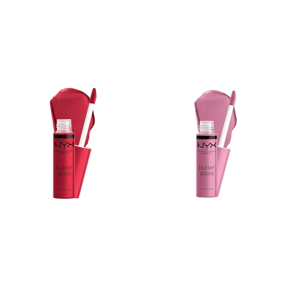 Butter Gloss Non-Sticky Lip Gloss Red Velvet Deep Red & Eclair Pink
