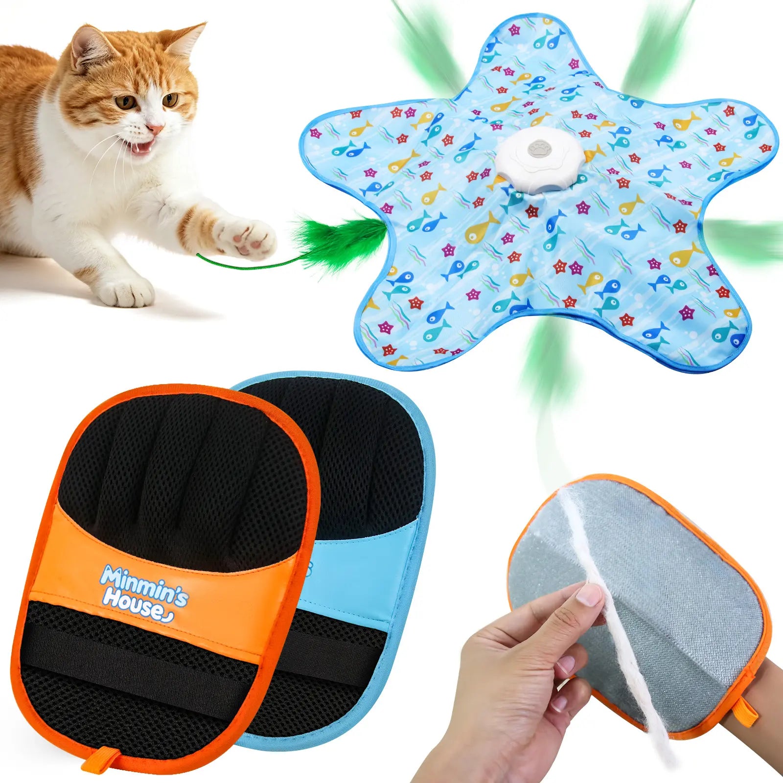 Interactive Unpredicatable Moving Feather Hunting Cat Toy , Hide and Seek Rechargeable Cat Toy for Bored Cat,Automatic Chargeable，Indoor Exercise & Boredom Relief for All Breeds Cats , #Summerwins #Dealsforyoudays